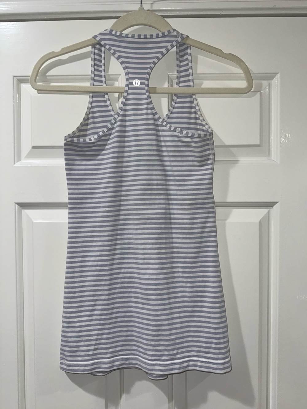 Lululemon Cool Racerback Classic Stripe White Silver Fox size 4